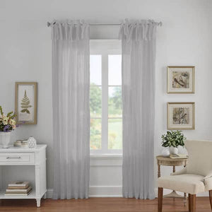 Jolie 52" x 95" Solid Tab Top Sheer Curtain