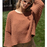 Draped Berber Knit Sweater