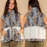 Sherpa Quilted Patchwork Vest