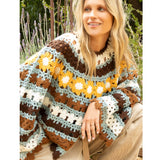 Crochet Knit Floral Sweater