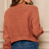 Diamond Knit Cardigan Sweater