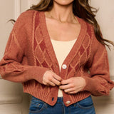 Diamond Knit Cardigan Sweater