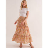Floral Tiered Maxi Skirt