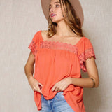 Lacey Square Neck Blouse