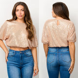 Cropped Sequin Blouse