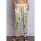 Distressed Thermal Joggers