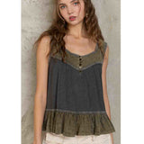 Eyelet Trimmed Sleeveless Top