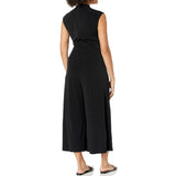 LONDON TIMES Cropped Keyhole Jumpsuit