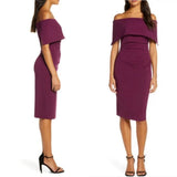 VINCE CAMUTO Plus Off Shoulder Sheath Dress