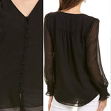 1.STATE Chiffon Button-down Blouse