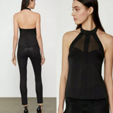 BCBGMAXAZRIA Satin Halter Top