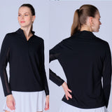 TRIBAL Mesh Sleeve Athletic Pullover