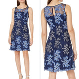 ADRIANNA PAPELL Embroidered Floral Dress