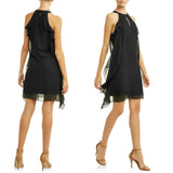 NINE WEST Ruffled Chiffon Halter Dress