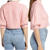 TOPSHOP Puff Sleeve Cropped Sweater