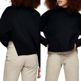 TOPSHOP Fuzzy Mock Neck Sweater