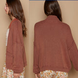 Distressed Rib Knit Cardigan