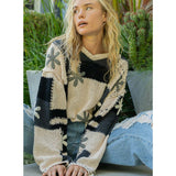 Hooded Chenille Patch Sweater