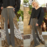 Wide Leg Patchwork Pants