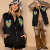 Quilted Heart Patch Vest