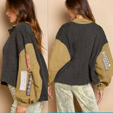 Patched Sweater Jacket