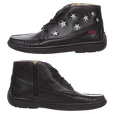 MARC JOSEPH Kid's Embroidered Black Leather Houston Bootie