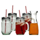 Mason Jar & Carafe Beverage Set with Straws