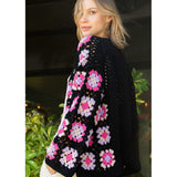 Hand-knit Granny Square Cardigan Sweater