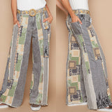 Wide Leg Patchwork Jeans