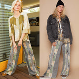 Wide Leg Patchwork Jeans