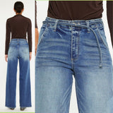 KANCAN Wide Leg Belted Jeans