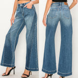 Wide Leg Patch Jeans