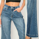 Wide Leg Patch Jeans