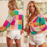 Granny Square Crochet Cardigan Sweater