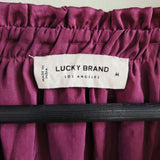 LUCKY BRAND Embroidered Satin Peasant Blouse