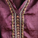 LUCKY BRAND Embroidered Satin Peasant Blouse