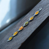 Vintage Baltic Amber SS Bracelet