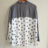 Mixed Print Button-Down Shirt