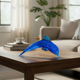 Hand-Blown Murano-Style Dolphin Sculpture