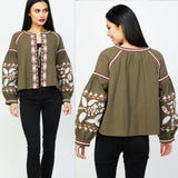 RD + KOKIO For Anthropologie Embroidered Top/Jacket