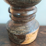 Vintage Turned Wood Mortar and Pestle Set