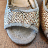 PRADA Woven Wedge Sandals