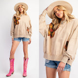 Terry Knit Flower Patch Top