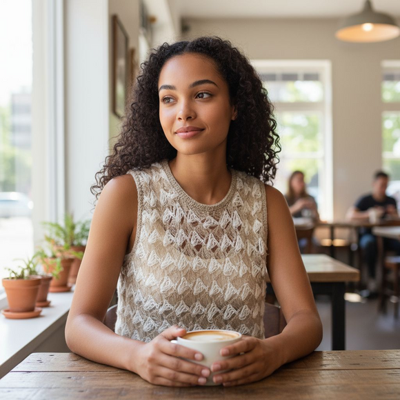 Vintage 60s Sleeveless Crochet Top