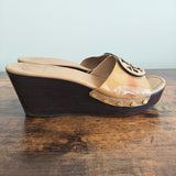 TORY BURCH Patti Patent Leather Wedge Sandals