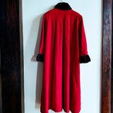 Vintage Wool & Mink Fur Long Coat