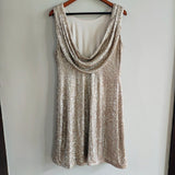 CALVIN KLEIN Draped Cowl-Back Sequin Dress