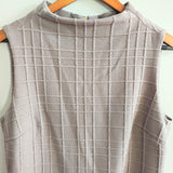 CALVIN KLEIN Grid Knit Mock Neck Shift Dress