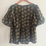 Floral Balloon Sleeve Top