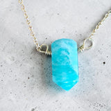 Amazonite Bar Pendant Necklace